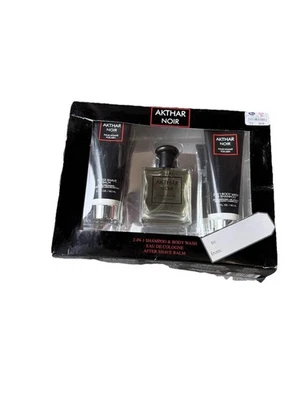 Akthar Noir Fragancia Hombre Set de Regalo EDT, Champú y Jabón en Cuerda Nuevo Descontinuado Foto 1 de 4