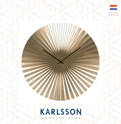 Karlsson Sensu XL Steel Gold 50cm Wall Clock Boxed - Image 1 of 4