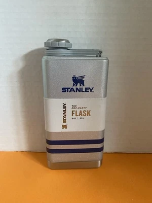 Frasco de pre-fiesta Stanley Heritage Shimmer plateado y azul de acero inoxidable de 8 oz nuevo Foto 1 de 4