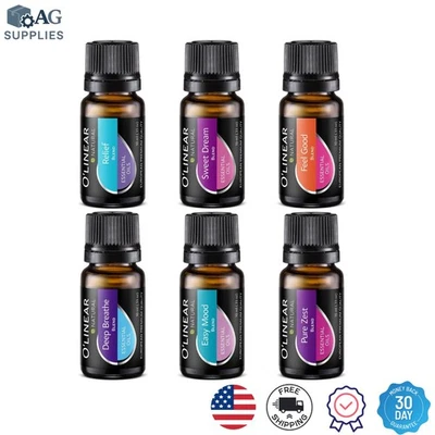 6-Piece Essential Oil Blends Set for Home Diffusers - Pure Aromatherapy Joy - Image 1 of 4