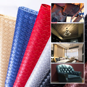 Bamboo weave Pattern Faux Leather Fabric Sewing DIY Car Upholstery Accessories