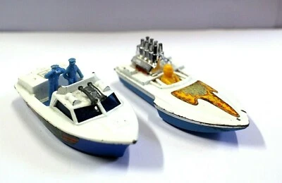 2pz MOTOSCAFO SPEADBOAT MACCHININA MODEL Matchbox N°5 Seafire N°52 Superfast '70 - Immagine 1 di 4