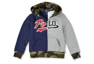 POLO RALPH LAUREN CAMO MULTI COLORBLOCK FULL ZIP HOODIE XL/TG (18-20) - Picture 1 of 10