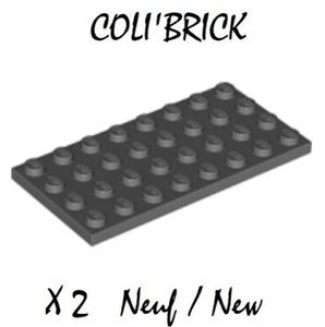 Lego 3035 - 2x Plaque / Plate 4x8 - Gris Foncé / Dark Bluish gray - NEUF NEW - Imagen 1 de 1