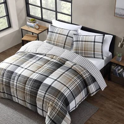 Eddie Bauer - Queen Comforter Set, Plaid Reversible Bedding, Stylish & Warm H... - Image 1 of 4