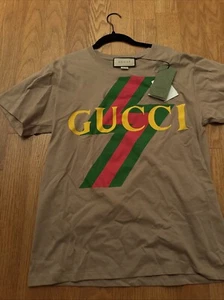 GUCCI T-Shirt G-loved Cotton Jersey Camel Light Brown Size XXS Italy Authentic - Picture 1 of 11