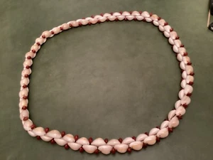 VINTAGE COWRIE LONG DOUBLE STRAND SHELL NECkLACE WITH SEEDS - Picture 1 of 3