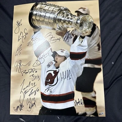 NJ Devils Autographed 2003 Team Signed 16x20 Photo Brodeur + Others Steiner CX - Image 1 of 4