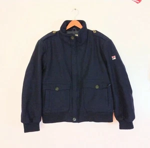Vintage FILA Wool Peacoat Mens Size 38/US M Zip Knit Cuff Flat Front Italy Made - Picture 1 of 11