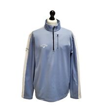 Callaway Golf Light Blue 1/4 Zip Pullover Top Uk Men's 2XLarge