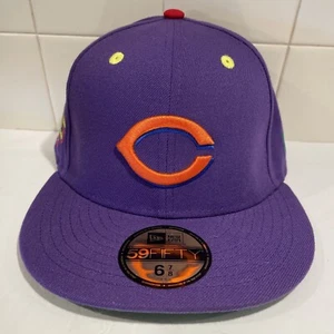 Cincinnati Reds New Era MLB 150 Years 59FIFTY Fitted Hat Cap Purple/Orange 6 7/8 - Picture 1 of 6