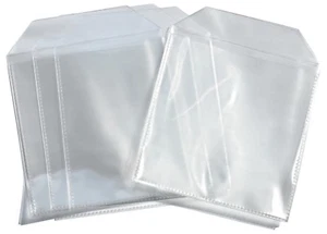 200 CD DVD CPP Clear Plastic Sleeve with Flap Stitching on Borders 90 Microns - Afbeelding 1 van 1
