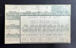 1997 Phish Concert Ticket Stub 11/28/97 Worcester Centrum Center, Worcester MA. - Picture 1 of 2