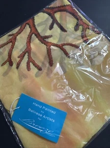 Hand Painted Wearable Art Stunning Coral  Designs Magnificent Statement SILK - Picture 1 of 4