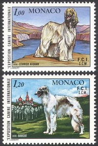 Monaco 1978 Dogs/Afghan/Borzoi/Nature/Animals/Pets 2v set (n18671) - Picture 1 of 1