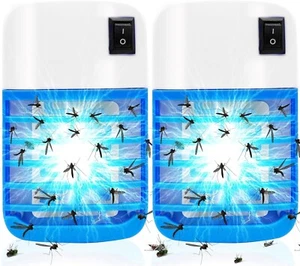 2Pcs Electric Plug in Mosquito killer Zapper Lamp Indoor Fly Bug insect LED Trap - Picture 1 of 9