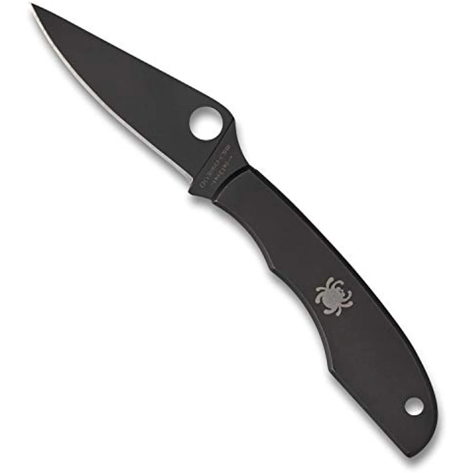 Spyderco Grasshopper Black Non-Locking Knife with 2.30" 3CR Steel Blade -C138BKP
