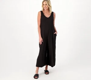Mono Cuddl Duds Regular Pierna Ancha Flexwear Cuello en V - Negro (Talla L) A587647 - Imagen 1 de 4
