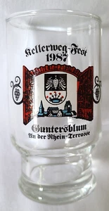 German Beer Wine Shot Glass Kellerweg Fest 1987-1988 Guntersblum am Rhein 3.5" - Picture 1 of 9