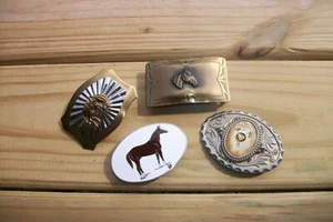 Vintage Belt Buckle Lot Of 4 Cowboy Bull Riders Long Horn Nocona Nice Men’s Boys - Picture 1 of 10