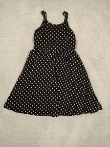 Old Navy Girls Black Spaghetti Adjustable Strap Elastic Waist Dress Size 8  - Picture 1 of 10