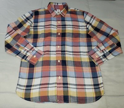 GAP KIDS Boys PlaidBlue Red Green Flannel Button Up Dress Shirt Size 12  - Image 1 of 4