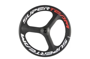 700C Tri Spokes Carbon Wheels 70mm Depth Clincher Road Bike Tri Spoke Rear Wheel - Picture 1 of 5