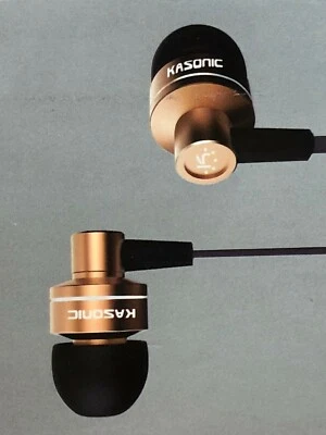 AURICULARES INTRAUDITIVOS SONIDO AISLADO DE METAL CASÓNICO DORADOS ANDROID e iOS NUEVOS EN CAJA - Sellados Foto 1 de 4