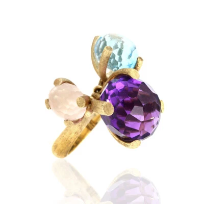 Anillo Nanis Bon de cuarzo y topacio en oro amarillo de 18 quilates Foto 1 de 4