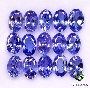Lotto 6x4 mm taglio ovale tanzanite naturale 15 pz 6,47 ct pietre preziose sciolte lucide - Foto 1 di 6