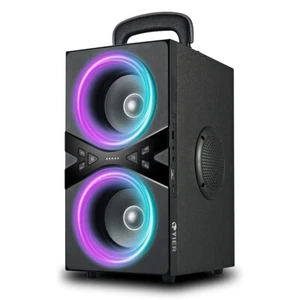 Bluetooth Speakers, Wireless TWS Portable Speaker with Lights - Picture 1 of 7
