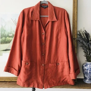 Tilley Endurables orange Damen Large Buttondown Jacke Cardigan Oberteil Hanf/Poly - Bild 1 von 7