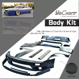 FRP PD Aero V3 Style Kit Scocca Larga PARAFANGO WING per 89-94 Nissan S13 Silvia PS13 - Foto 1 di 24