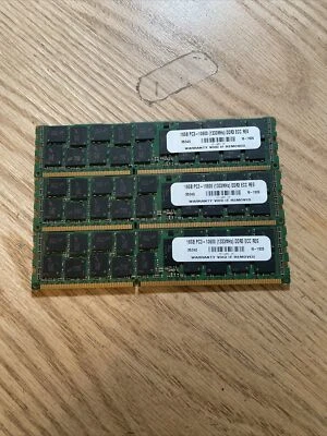 Lot of 3 627812-B21 6GB PC3-10600 DDR3-1333MHz ECC Dual Rank Memory Module  - Image 1 of 4