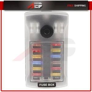 Waterproof 200A 12 Way Blade Fuse Box Block Holder With Negative For All Vehicle - Picture 1 of 12