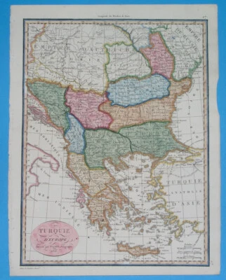 1816 RARE original MAP ROMANIA BULGARIA SERBIA BOSNIA GREECE HUNGARY ALBANIA - Image 1 of 4
