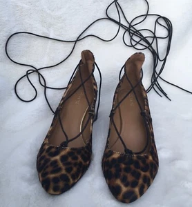 NEXT ANIMAL PRINT genuine LEATHER FURSKIN SHOES LACES UK 5.5 EUR 38.5 RRP £50. - Picture 1 of 14