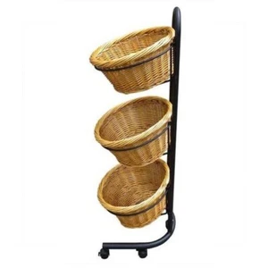 Wicker Round Basket Display Stand - Picture 1 of 3