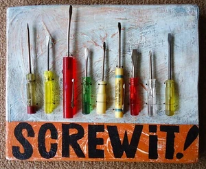 JEFF BROWN Artwork found objects assemblage/collage unique neo-folk outrsider - Picture 1 of 1