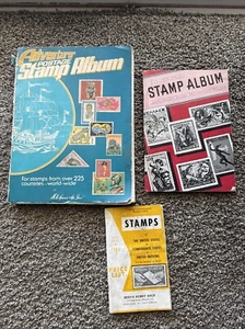 Vintage Adventurer Postage Stamp Albums w/ Hundreds of U.S. and World Stamps - Picture 1 of 7