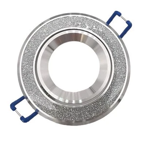 Portafaretto Tondo Argento con glitter brillantini Orientabile da incasso carton - Foto 1 di 4