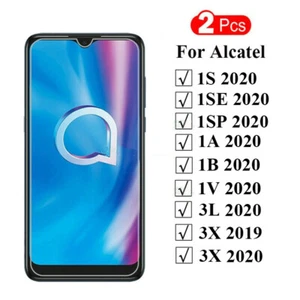 2PCS Alcatel 1A 1B 1S 1SE 1L 1V 3L 3X 2020 Tempered Glass Film Screen Protector - Picture 1 of 10