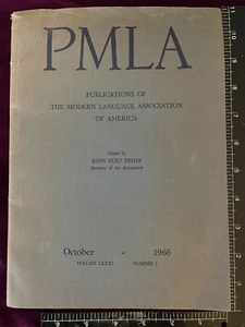 RARE PMLA 1966 VOL 81 NO 5 PUBLICATION OF MODERN LANGUAGE ASSOCIATON OF AMERICA - Picture 1 of 11