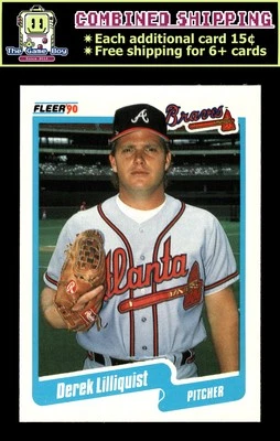 1990 Fleer #588a Derek Lilliquist - Atlanta Braves - Image 1 of 2