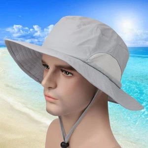  Outdoor Sonnenhut mit breiter Krempe schnelltrocknend Sonnenschutz Outdoor Angelhut - Bild 1 von 11