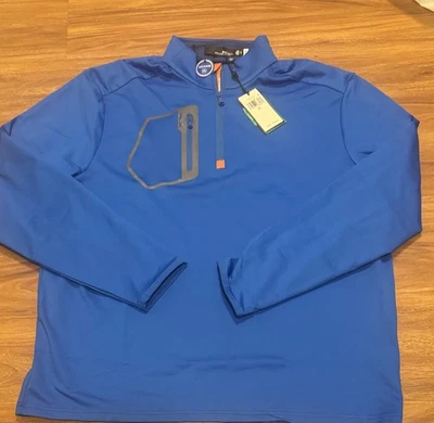 Camisa manga larga RLX Ralph Lauren Golf 3/15 para hombre XL Spa Royal 1/4 cremallera NUEVA $148 Foto 1 de 3