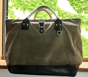 Borsa Ralph Lauren uomo vintage made in Usa Boston, tela oliata, pelle, oli - Foto 1 di 15