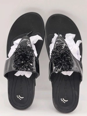 Sandalias de tanga Bare Traps Ginfer para mujer talla 11 negras de EE. UU. Foto 1 de 4