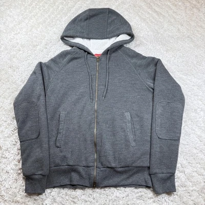 Sudadera con Capucha Saks Fifth Avenue Para Hombre Pequeña Gris Forrada Sherpa Cremallera Completa Acogedora Informal Foto 1 de 4