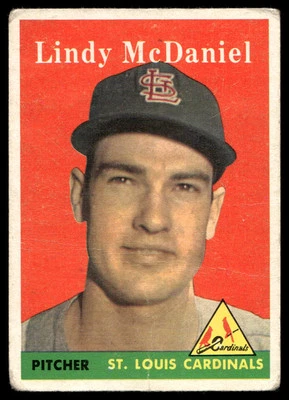 1958 Topps #180 Lindy McDaniel St. Louis Cardinals Low Grade crease - Image 1 of 2